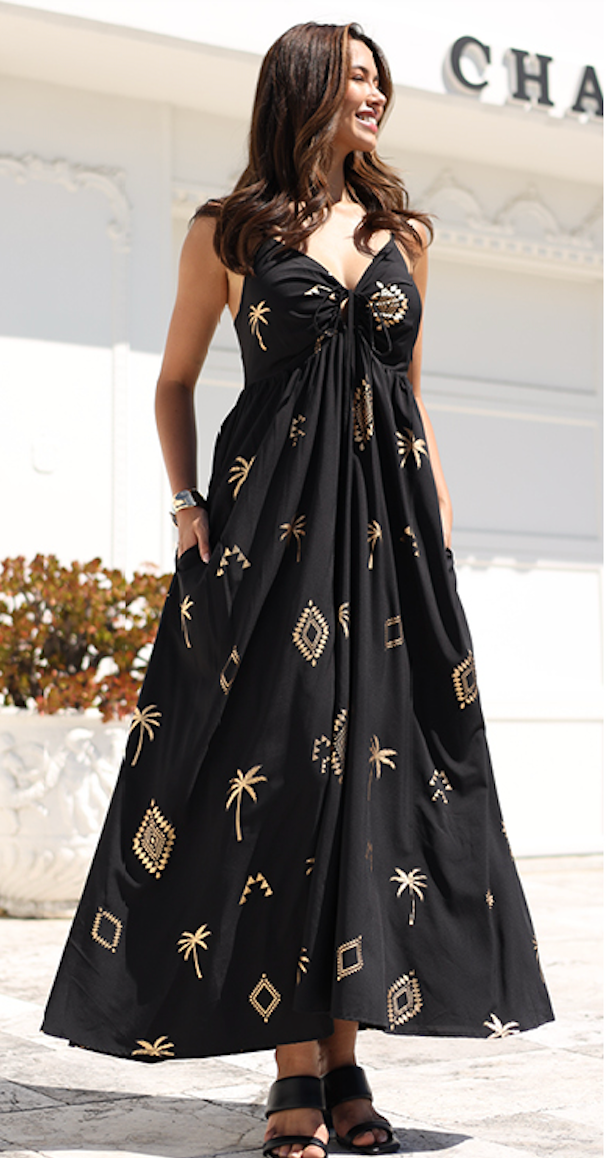 Palm Haze Maxi Dress