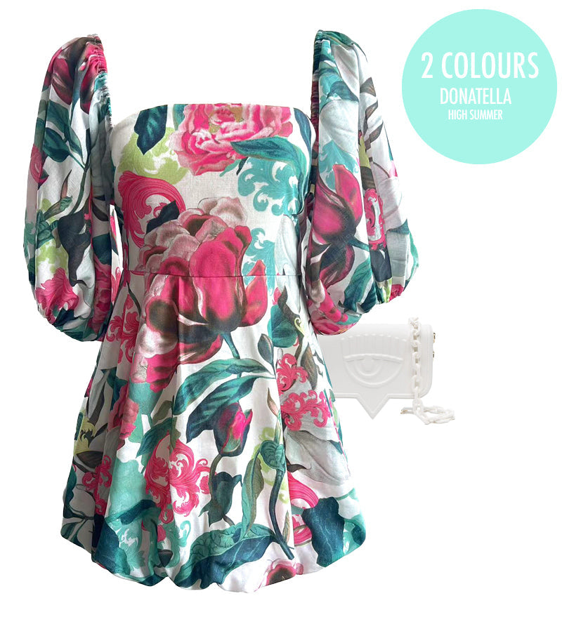 Sorrentina Puff Sleeve Mini Dress
