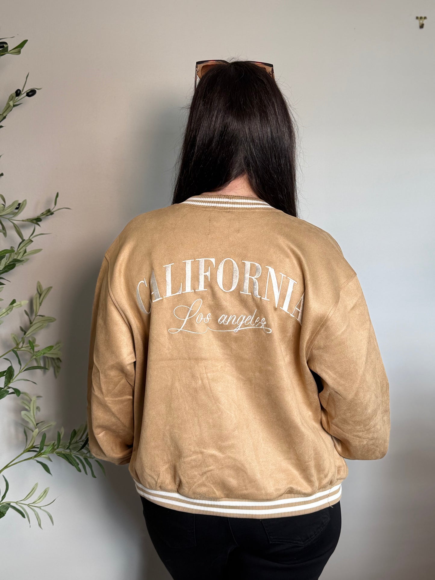 Stella Faux Suede Bomber Jacket
