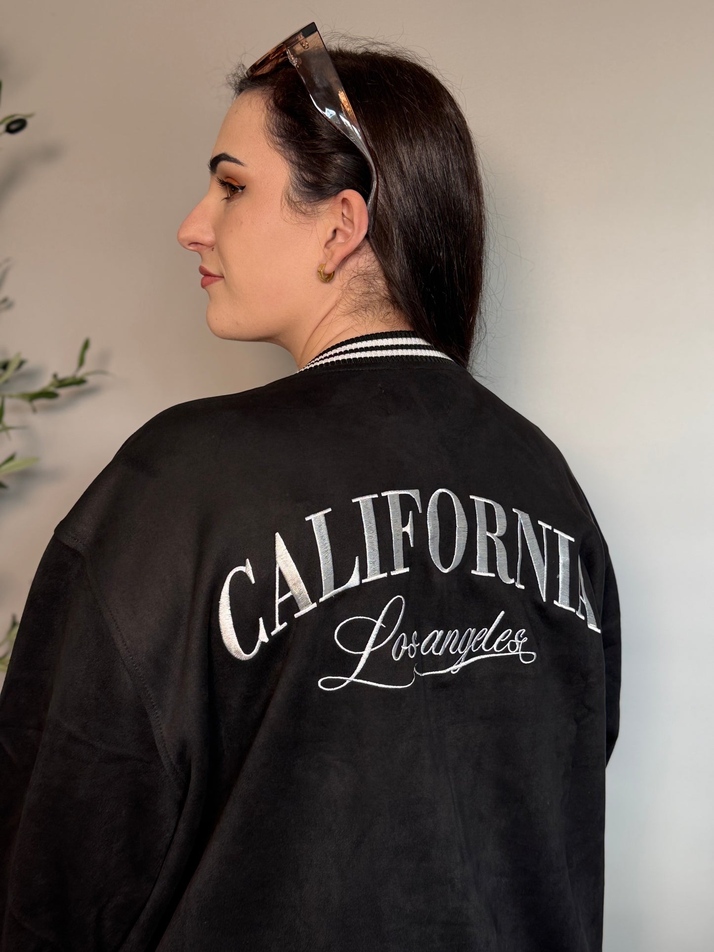 Stella Faux Suede Bomber Jacket