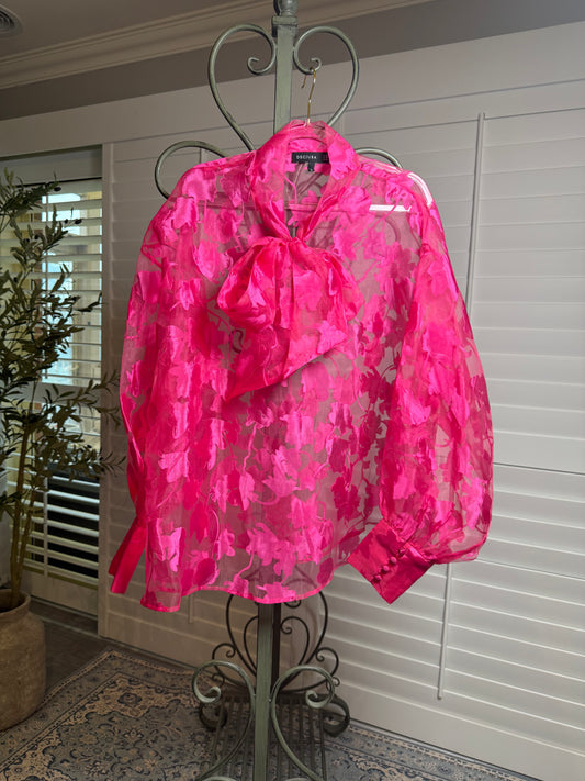 Decjuba Long sleeve Hot Pink blouse