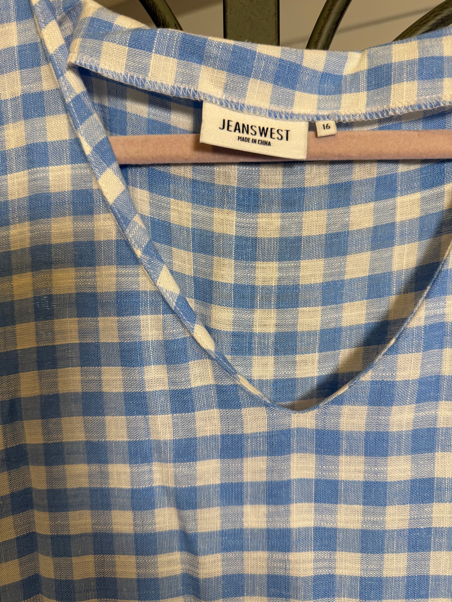 Jeans West Blue and White Gingham dress