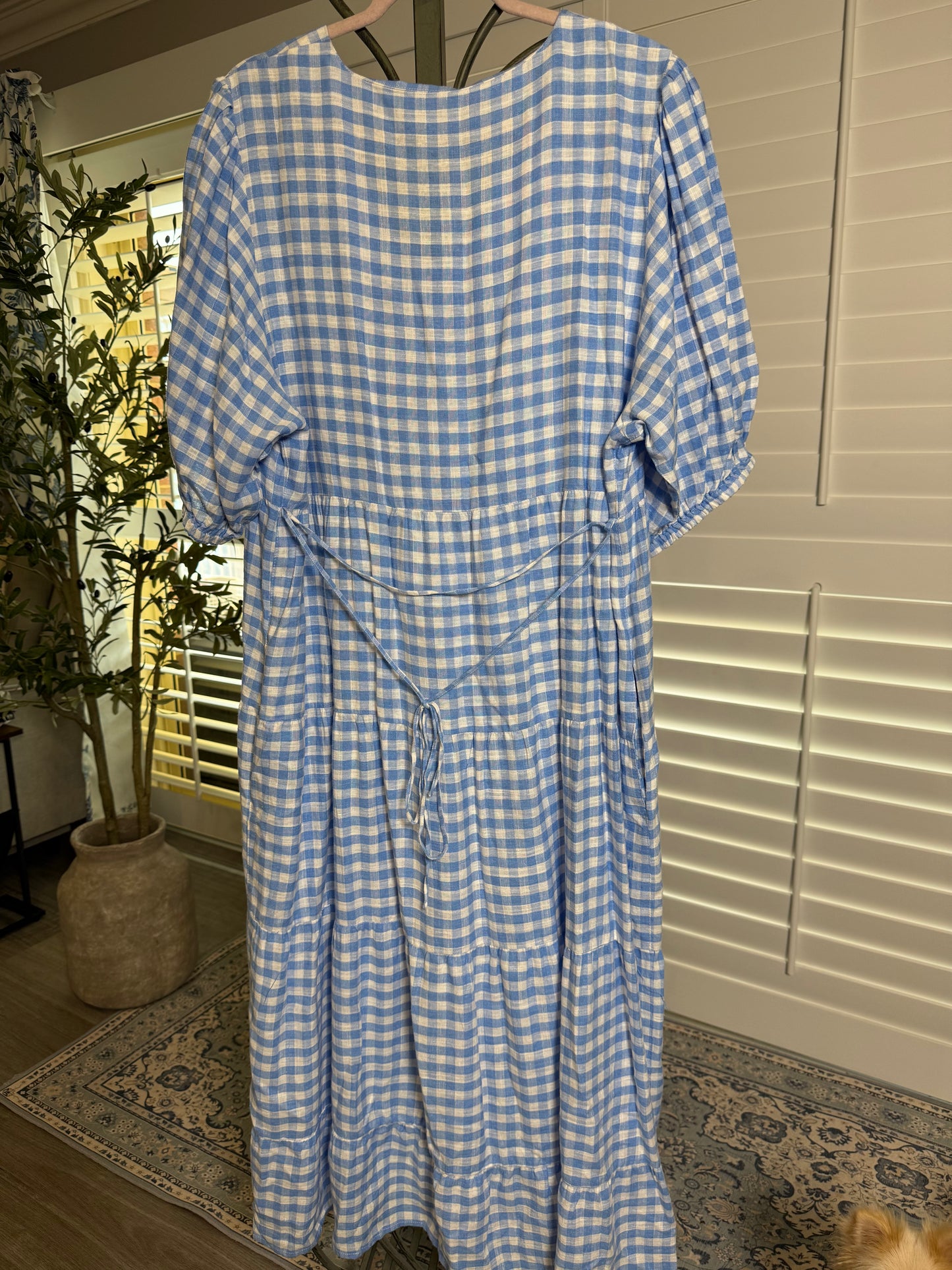 Jeans West Blue and White Gingham dress