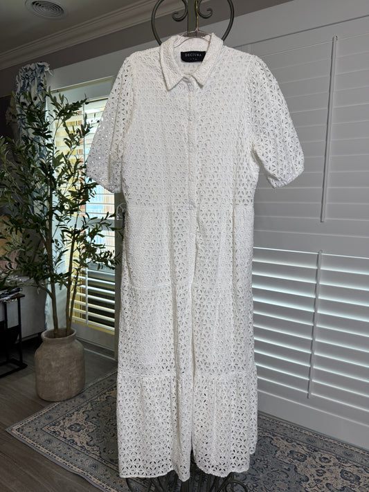 Decjuba White Broderie Anglaise Dress