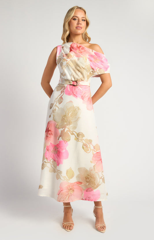 Floral Watercolour Midi Dress