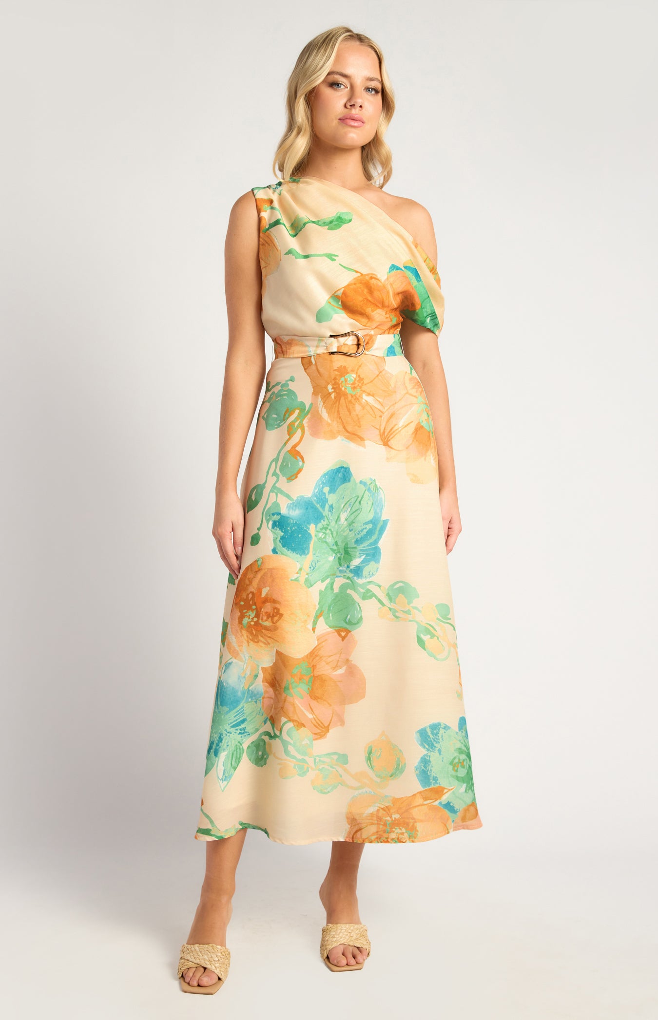 Floral Watercolour Midi Dress