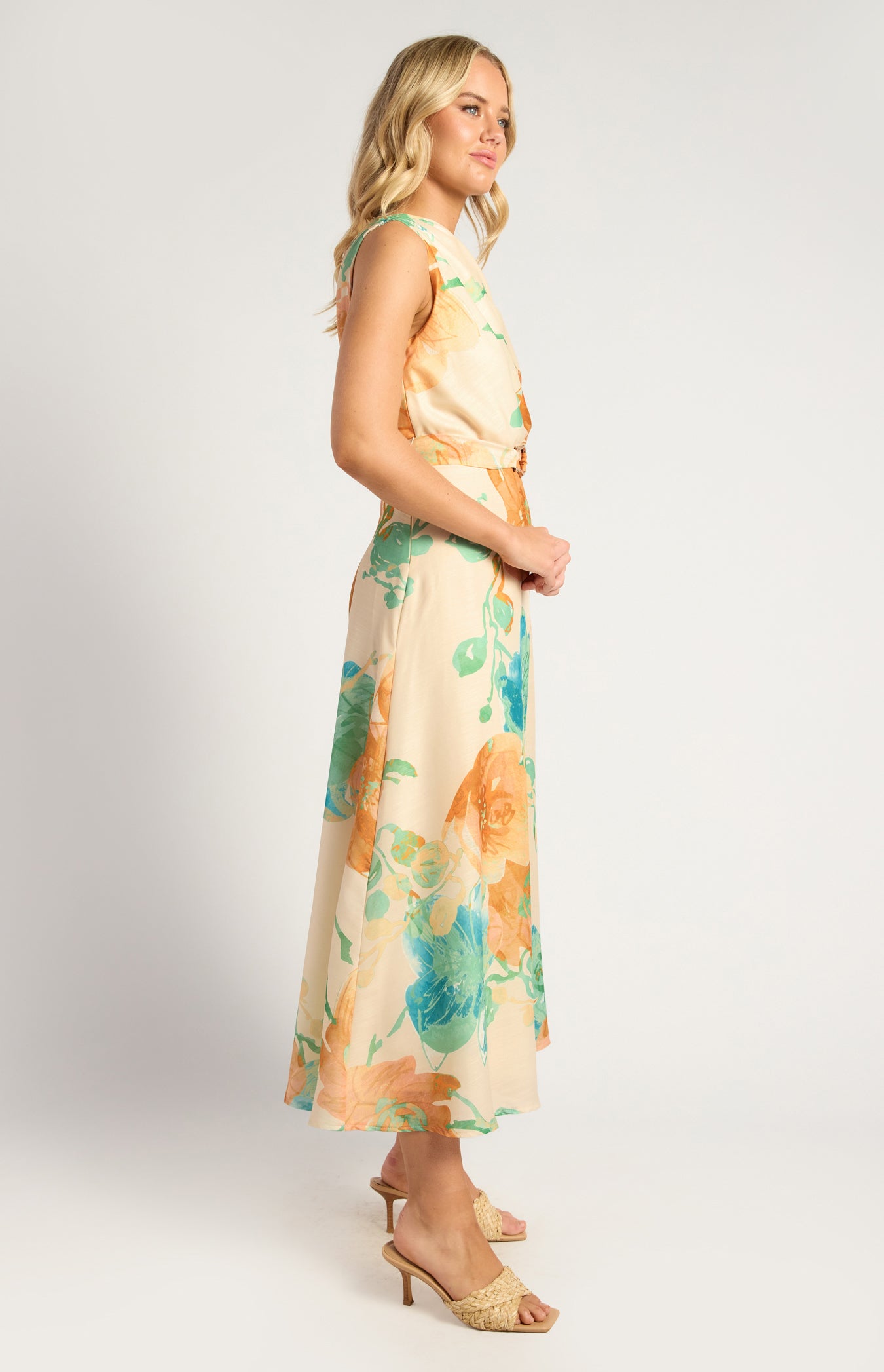 Floral Watercolour Midi Dress