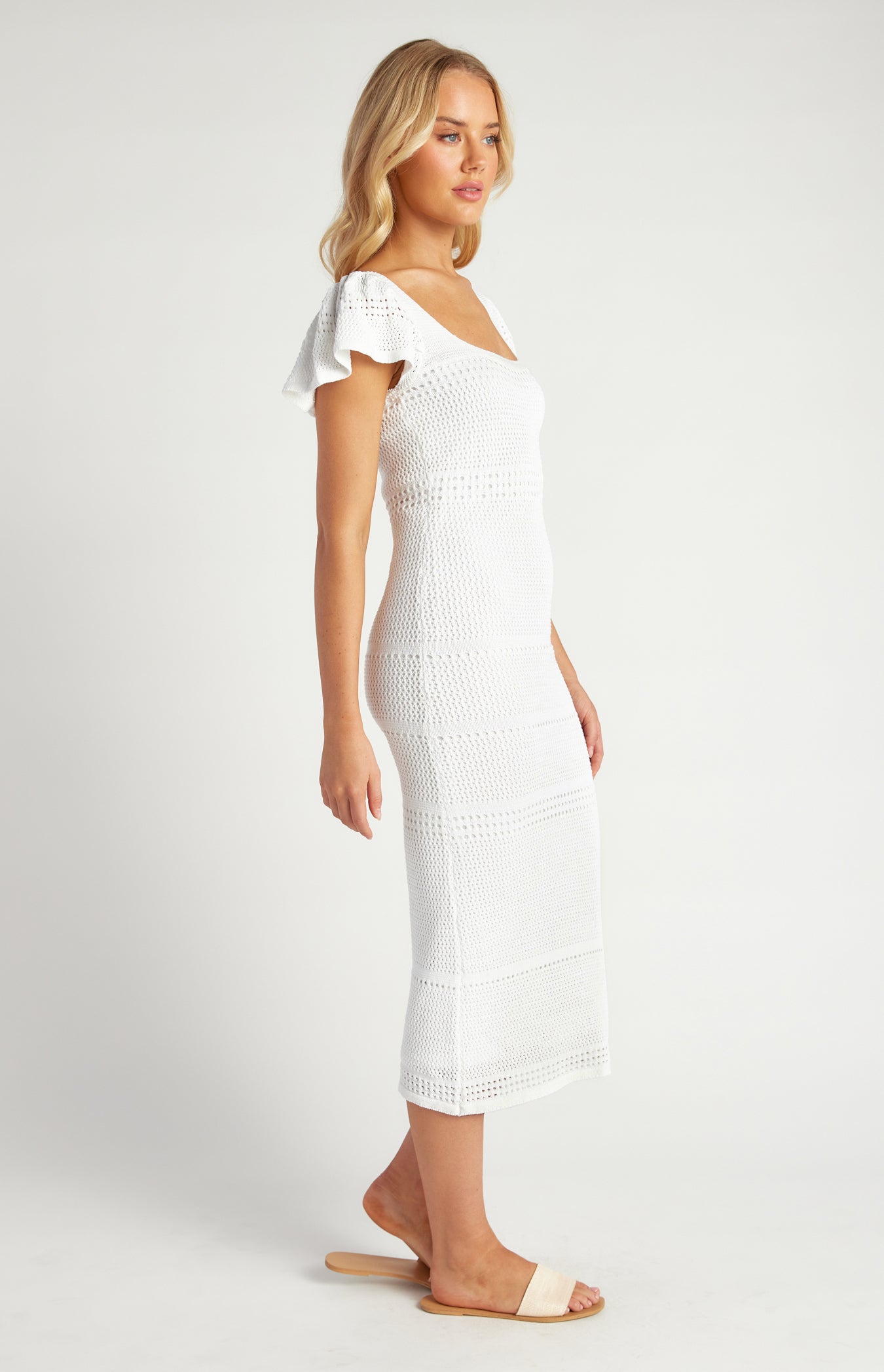 Heidi Crochet Knit Midi Dress