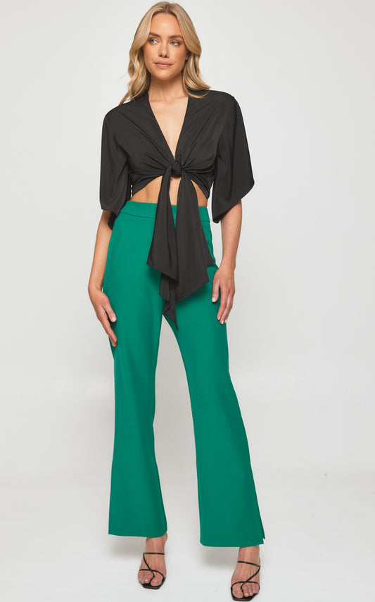 Rebecca Kimono Sleeve Front Tie Top