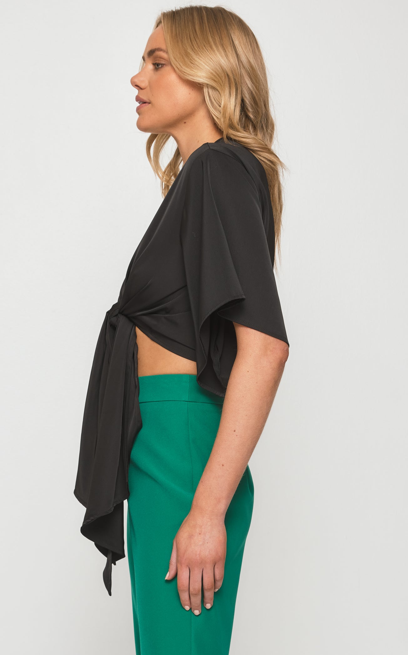 Rebecca Kimono Sleeve Front Tie Top
