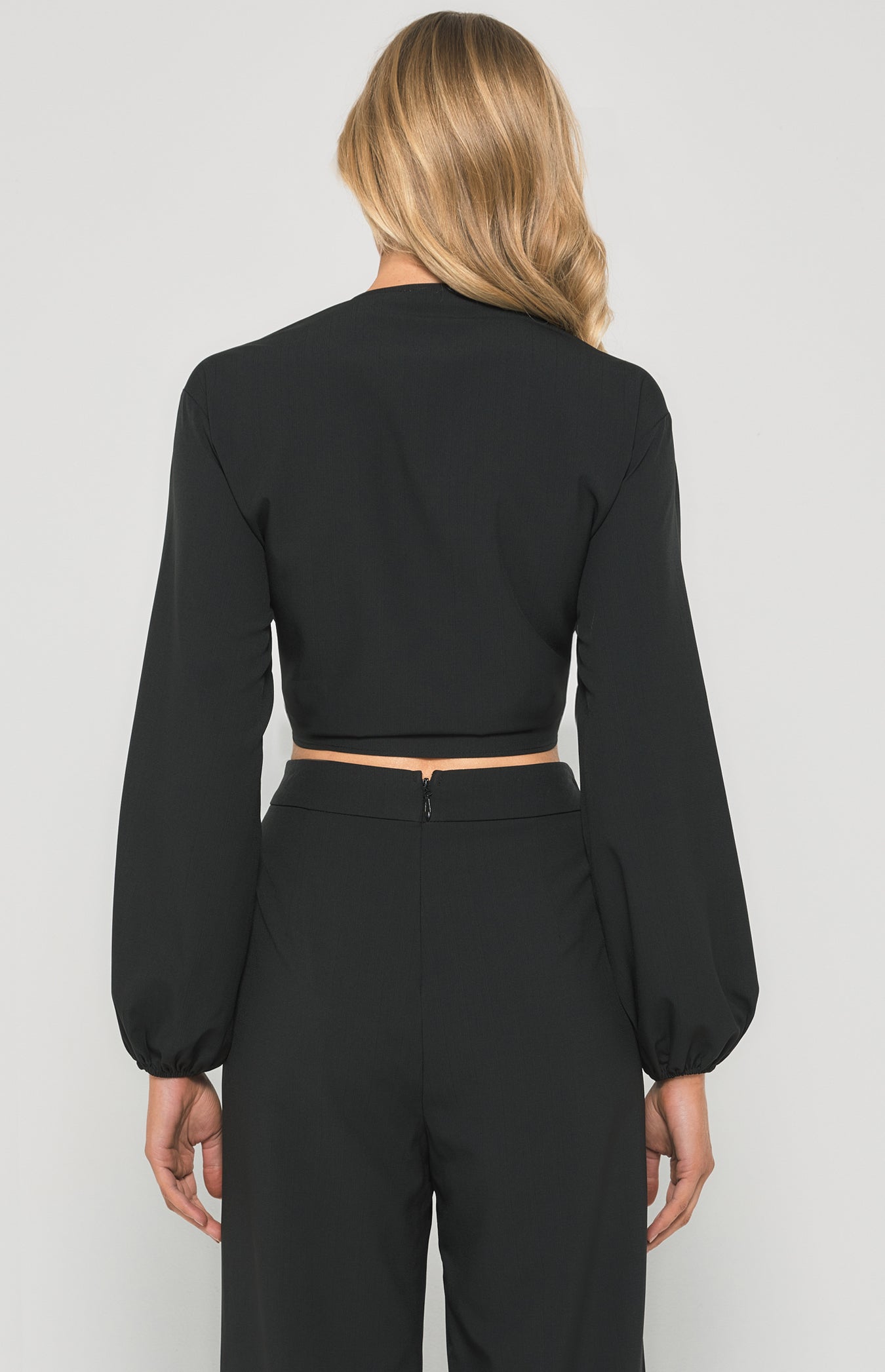 Rebecca Bubble Sleeve Front Tie Top