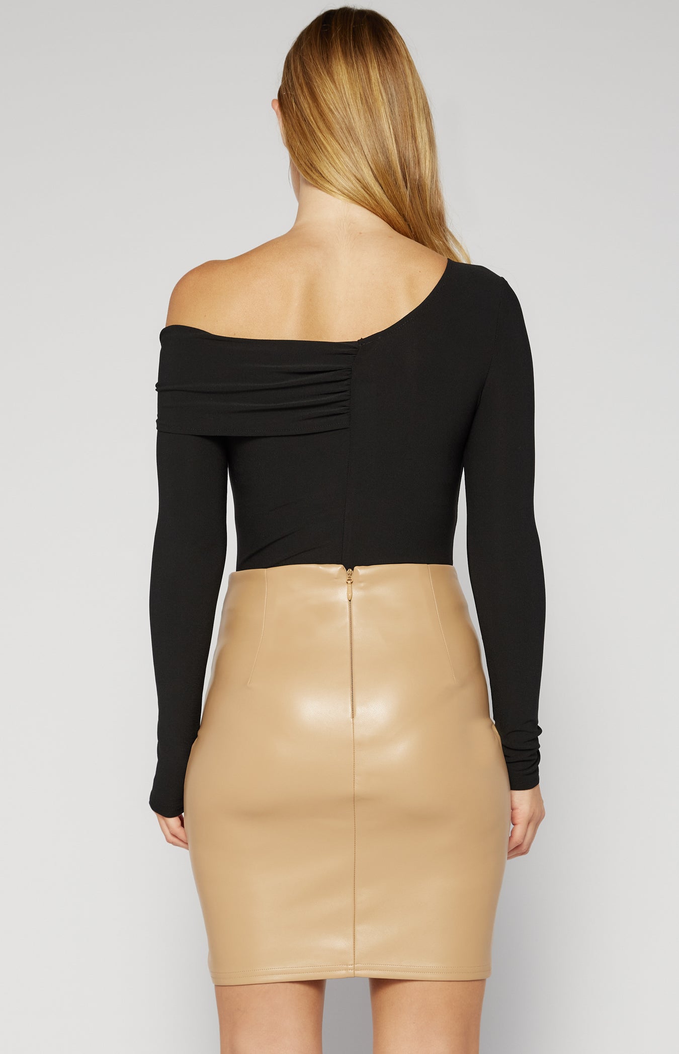 Amber One Shoulder Jersey Top with Knot Feature