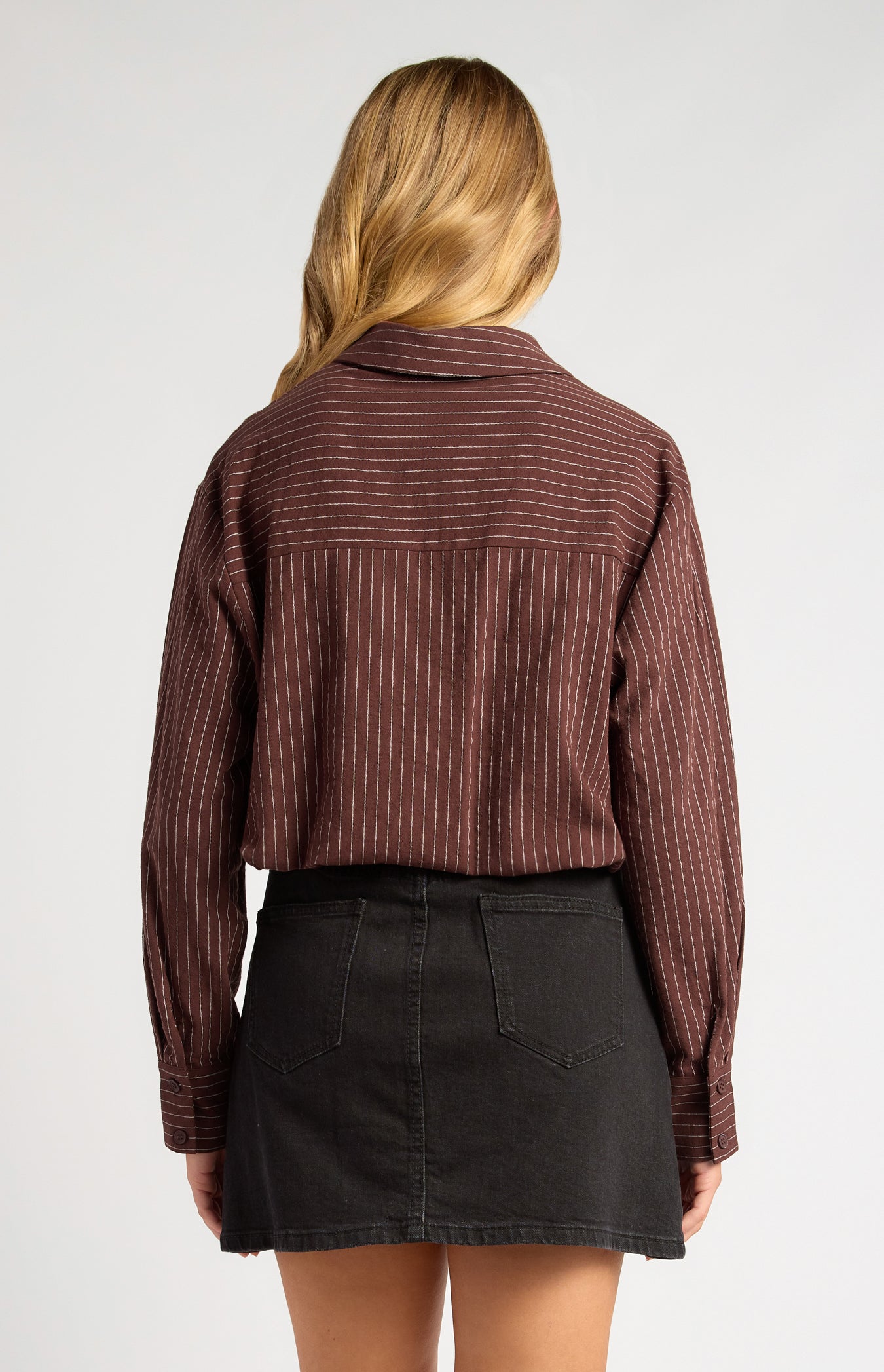 Indie Pin Stripe Button Up Shirt