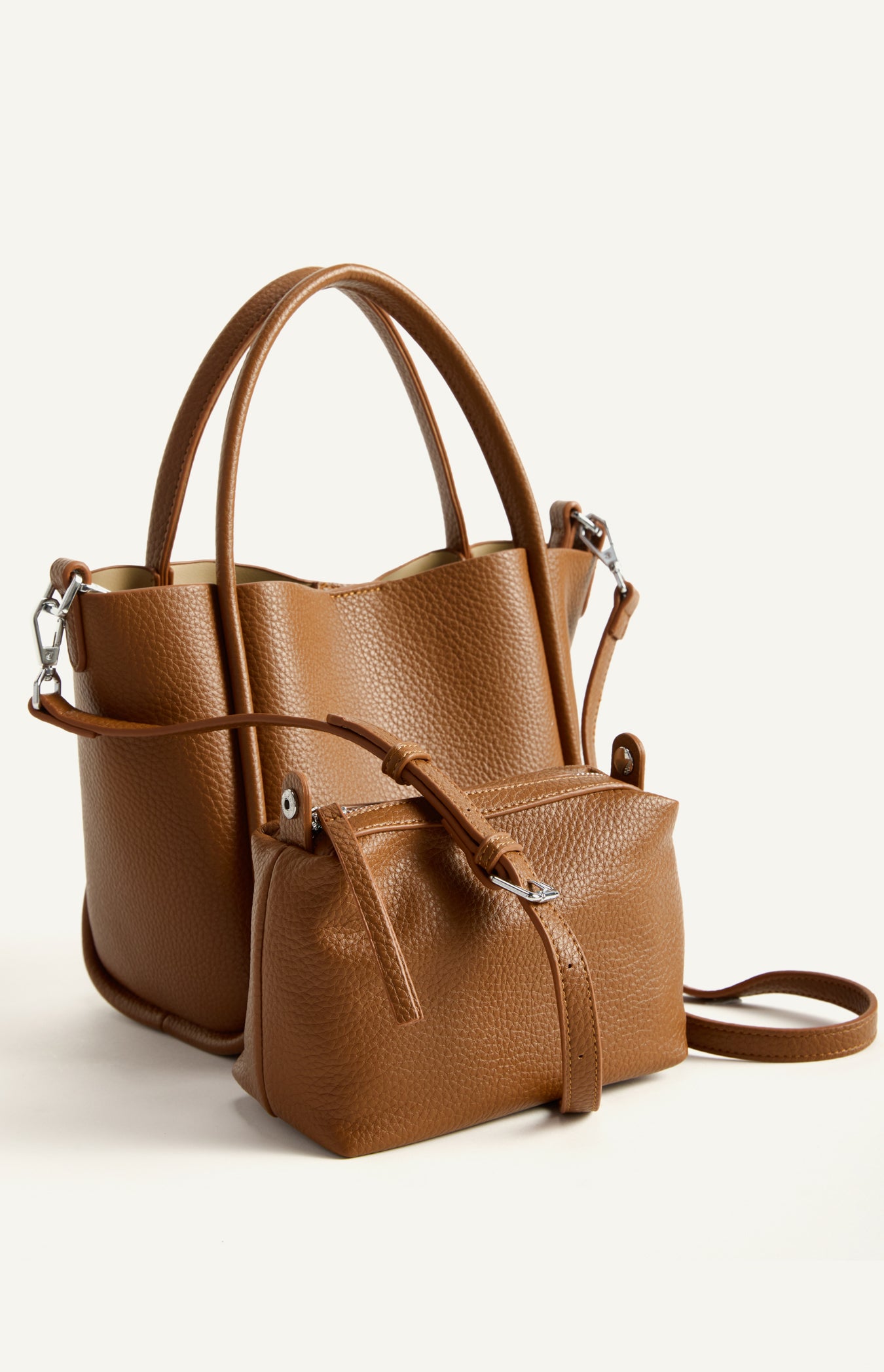 Margot Woven Vegan Leather Hobo Bag with Pouch