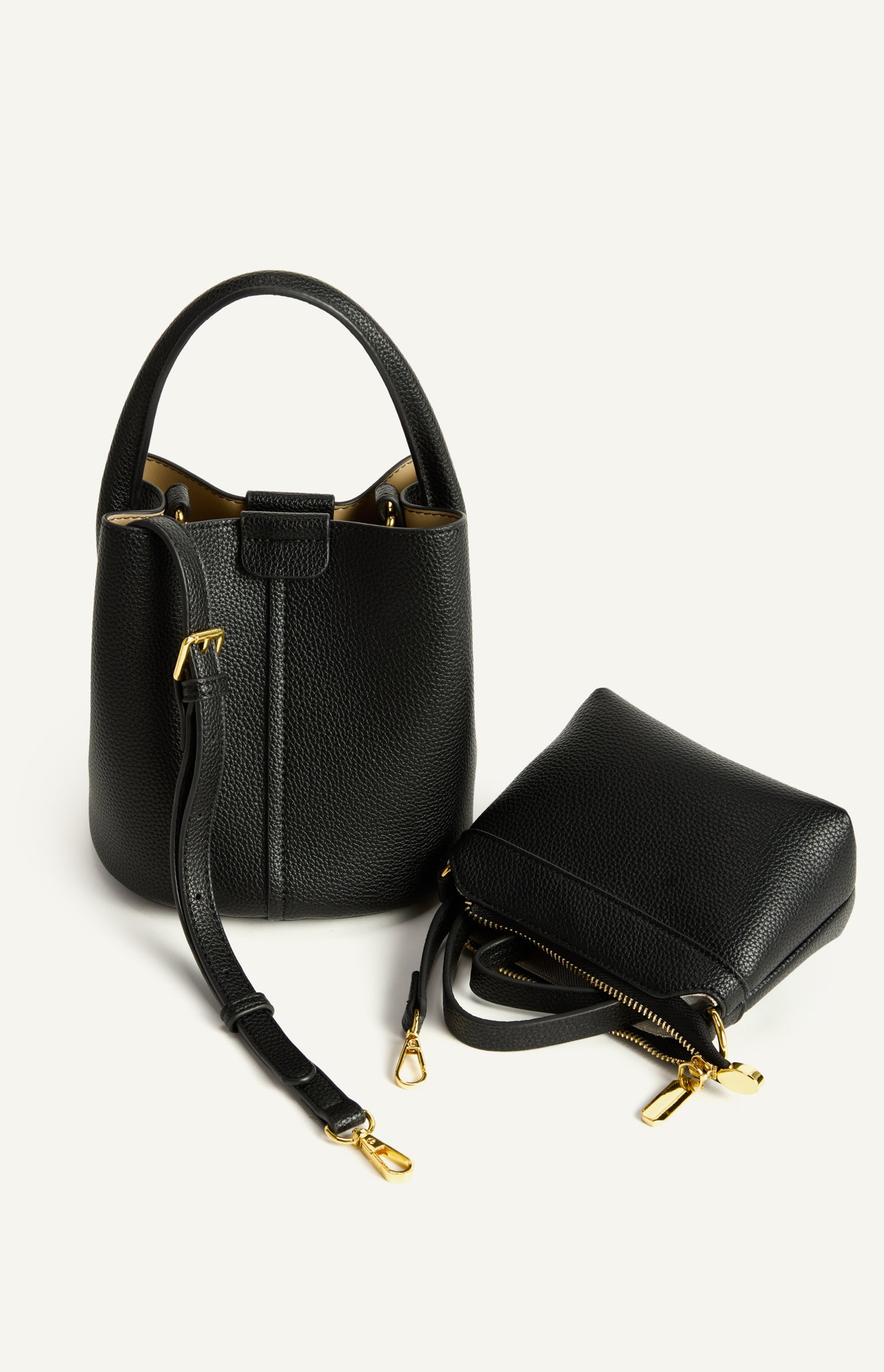 Ophelia Pebbled Vegan Leather Bucket Bag