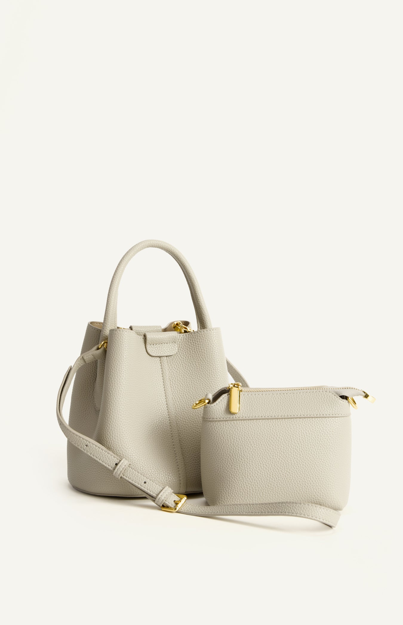Ophelia Pebbled Vegan Leather Bucket Bag