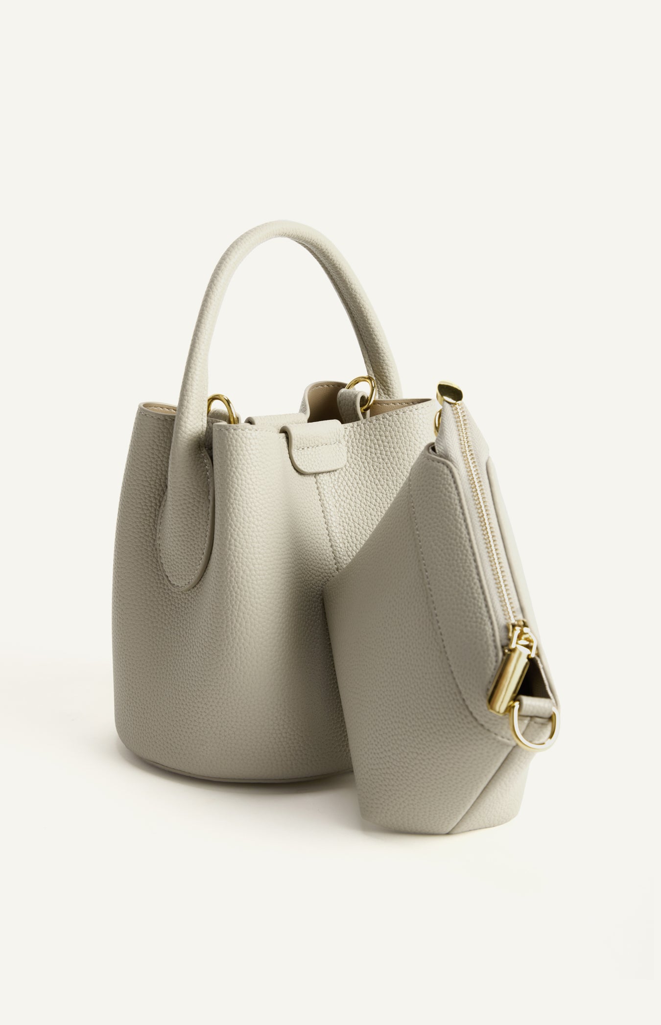 Ophelia Pebbled Vegan Leather Bucket Bag