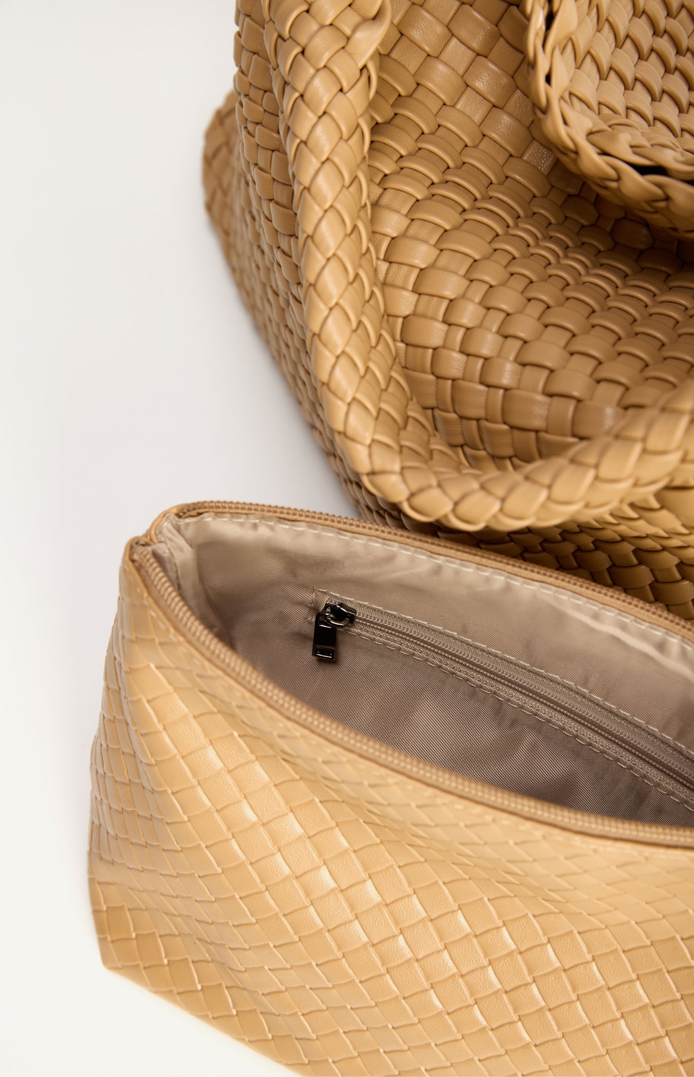 Margot Woven Vegan Leather Hobo Bag with Pouch