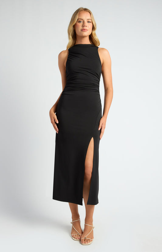 Rosalia Black Midi Dress