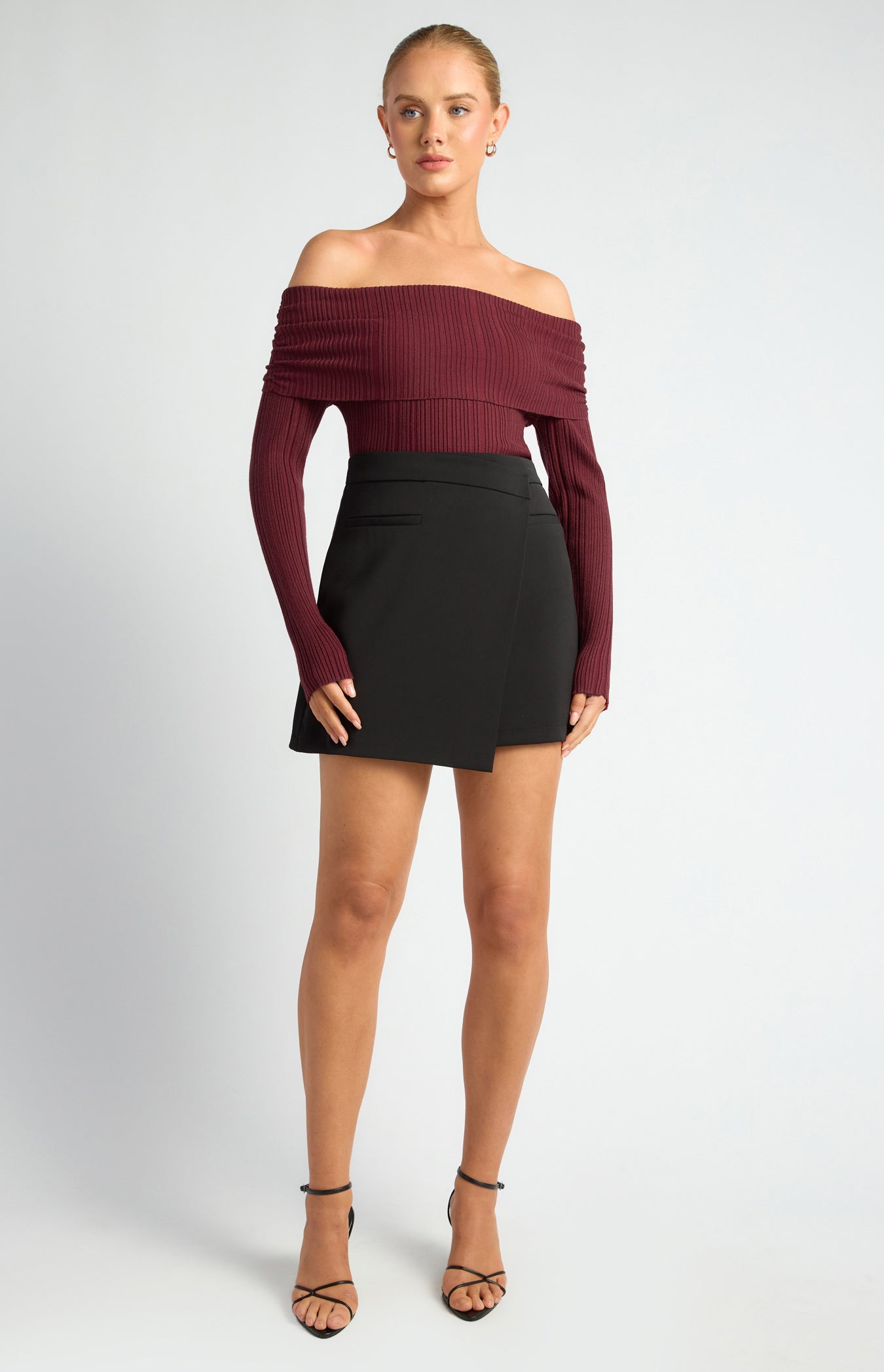 Sindy Off The Shoulder Tie Back Knit Top