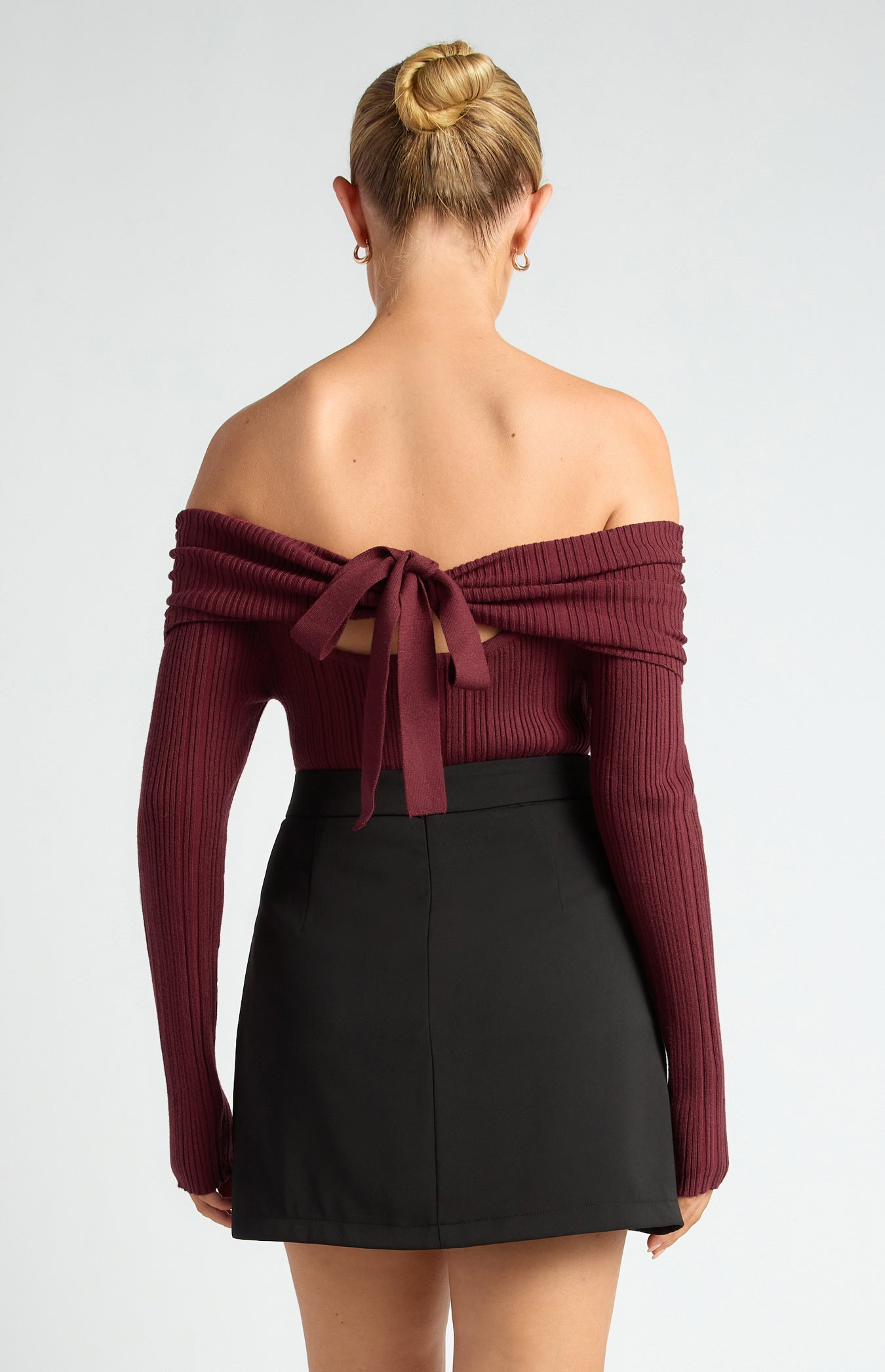 Sindy Off The Shoulder Tie Back Knit Top