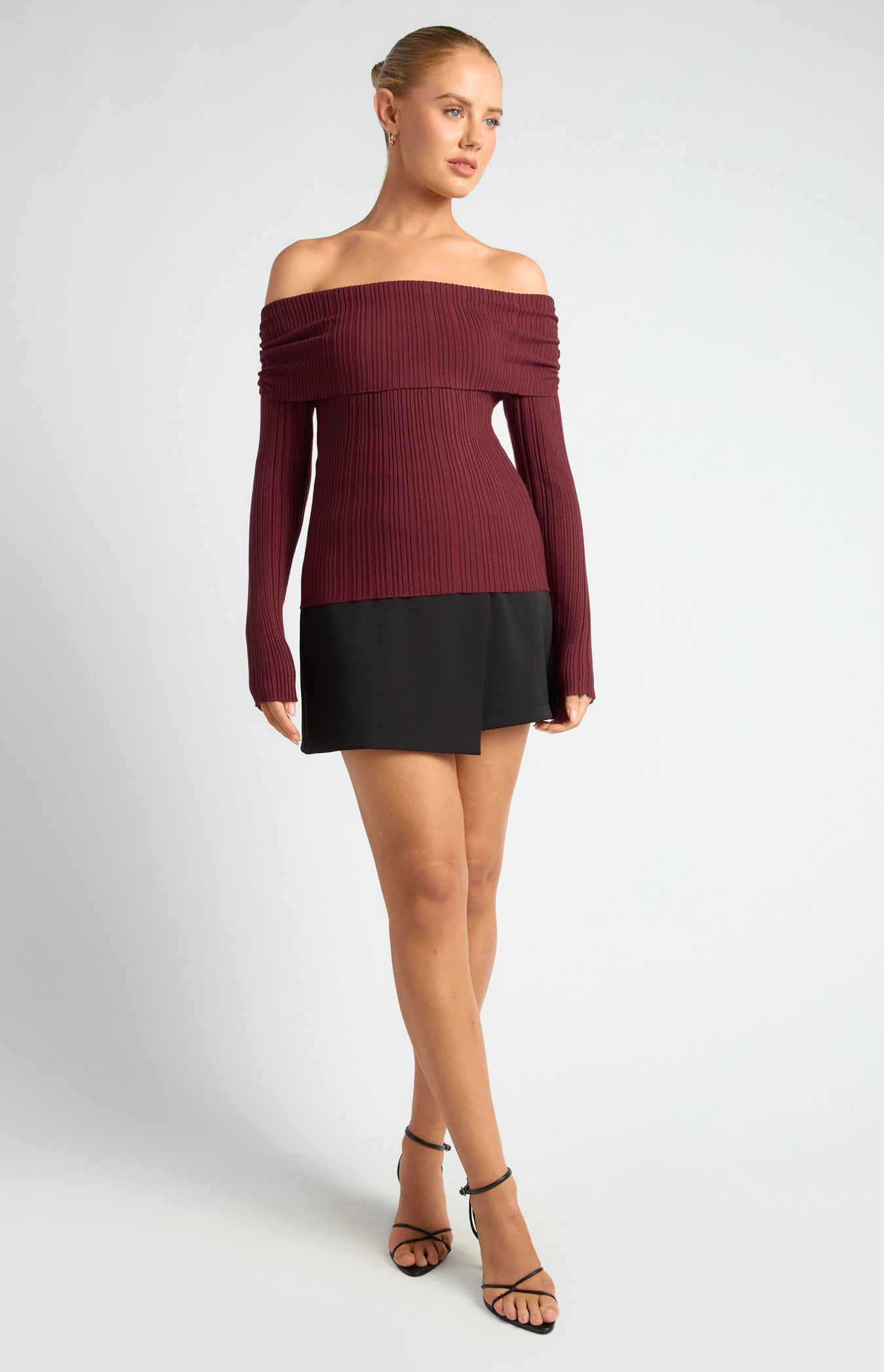 Sindy Off The Shoulder Tie Back Knit Top