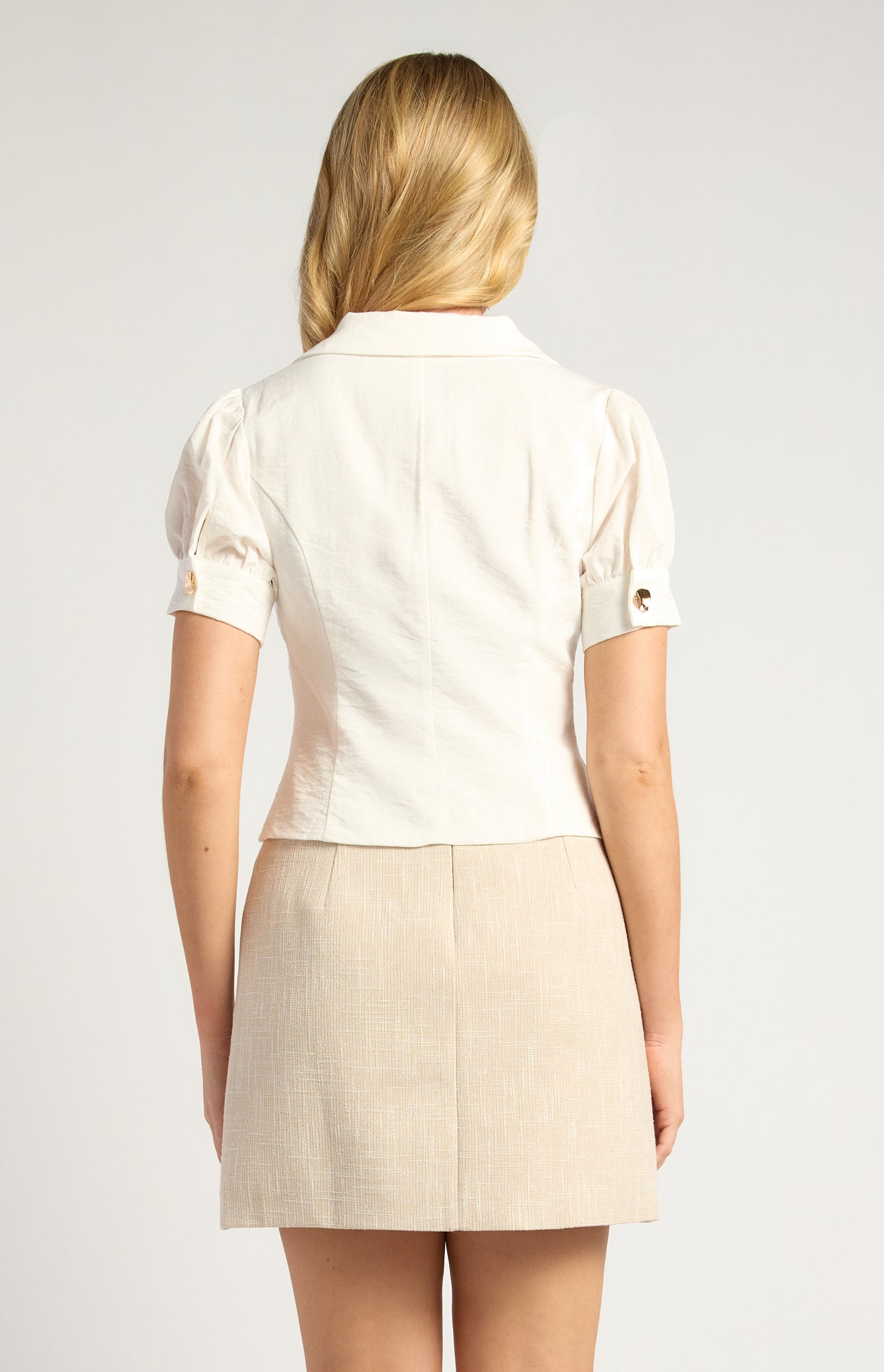 Tilly Gold Button Collared Top