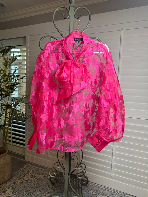 Decjuba Long sleeve Hot Pink blouse