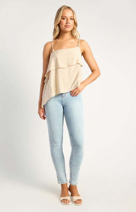 Blue High Waisted Skinny Leg Jeans