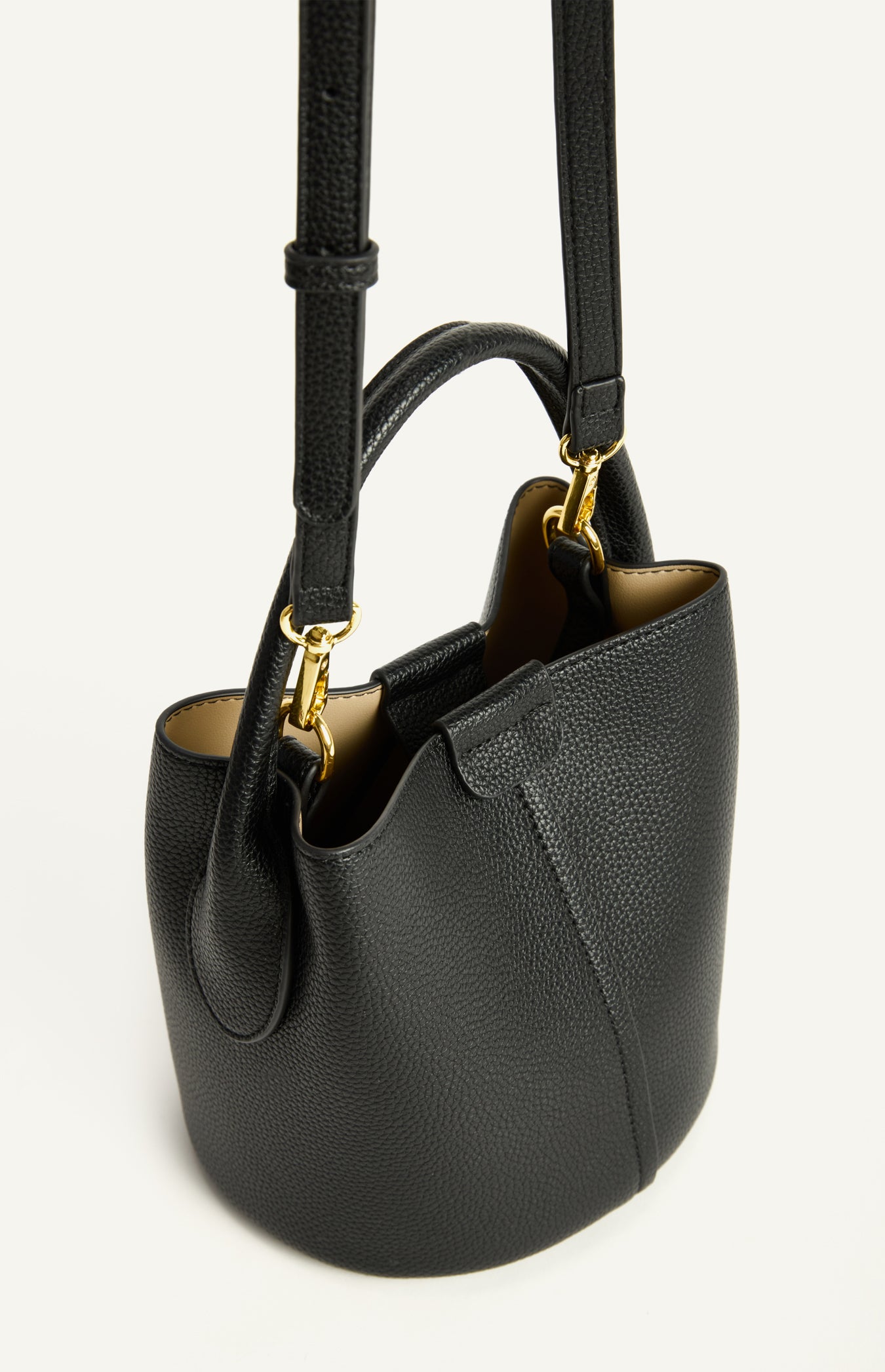Ophelia Pebbled Vegan Leather Bucket Bag